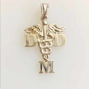 925 Sterling Silver DMD Pendant Charm Dentist Medical